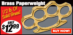 brass budk paperweight knuckles weapons concealed illegal swords