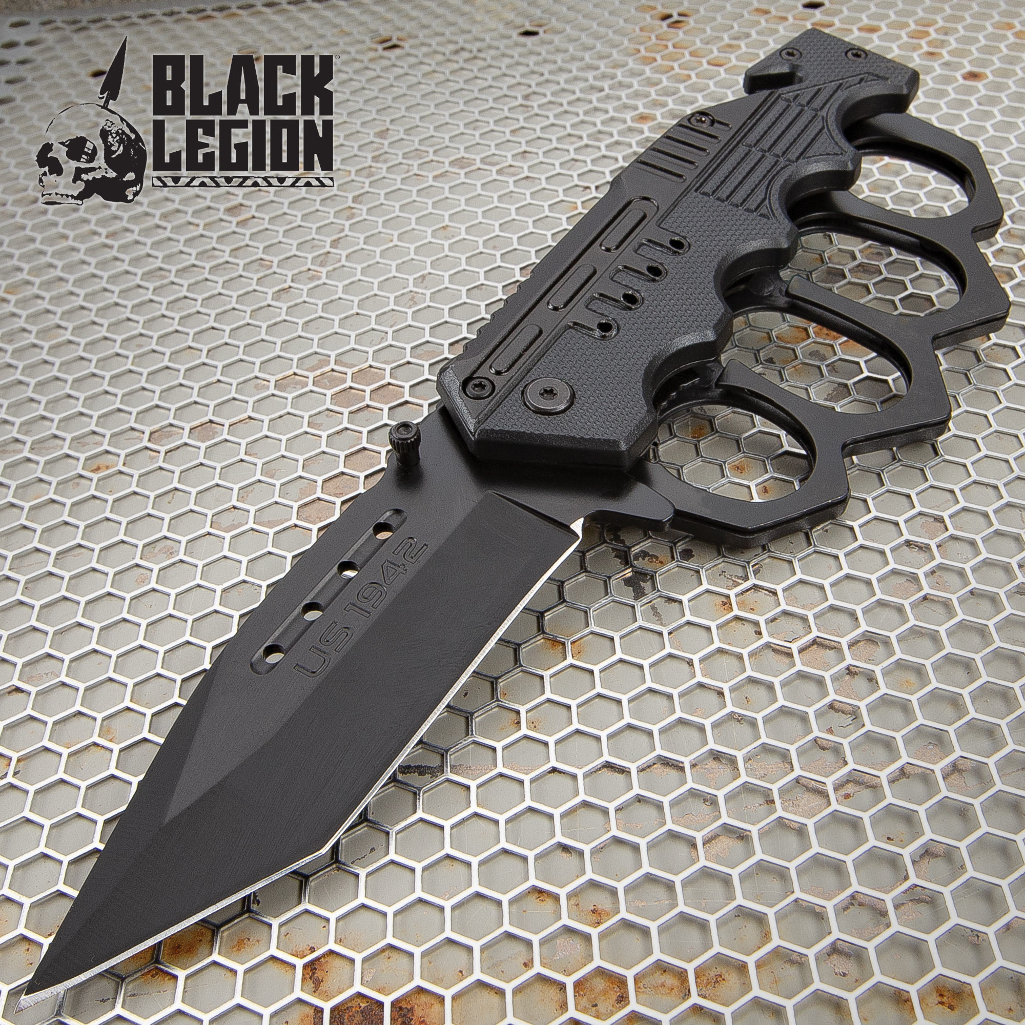 Jungle Hunter Black Folding Knuckle Knife – Stainless Steel