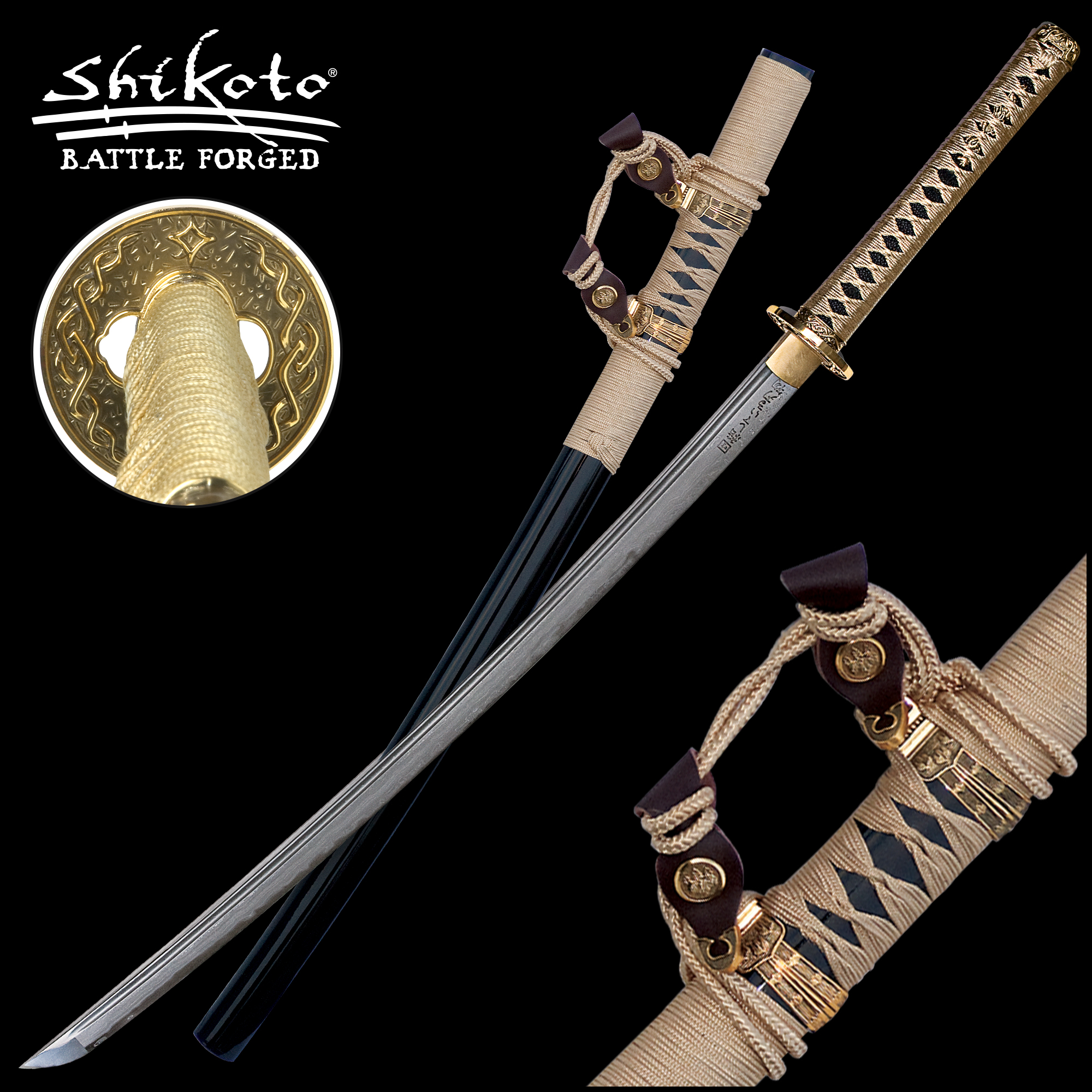 日本全国送料無料商品 | 特集 | Forged Dynasty Kogane Black Shikoto Tachi Sword Damascus ベビー用家具